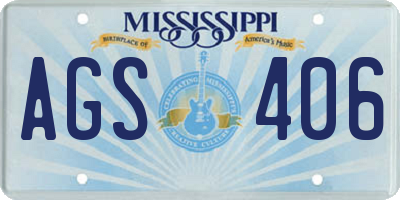 MS license plate AGS406