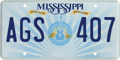 MS license plate AGS407