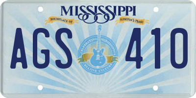 MS license plate AGS410