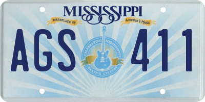 MS license plate AGS411