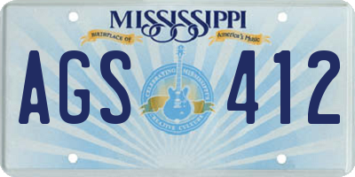 MS license plate AGS412