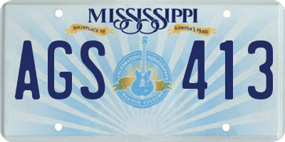 MS license plate AGS413