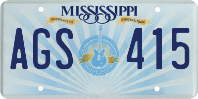 MS license plate AGS415