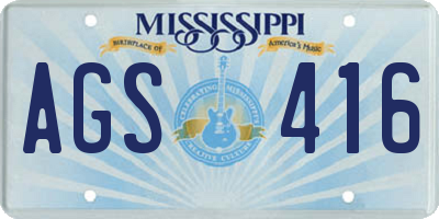 MS license plate AGS416