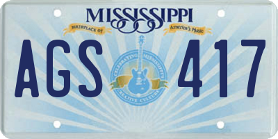 MS license plate AGS417