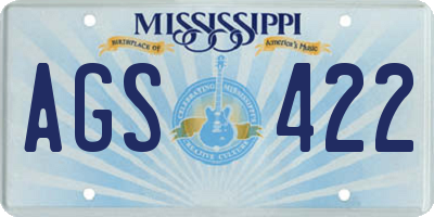 MS license plate AGS422