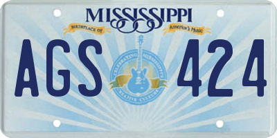 MS license plate AGS424