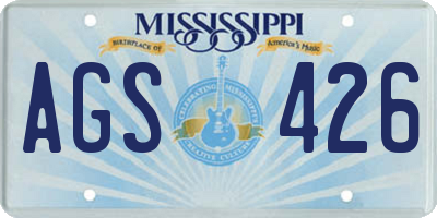 MS license plate AGS426
