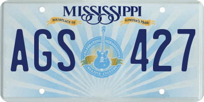MS license plate AGS427