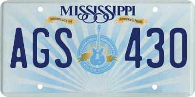 MS license plate AGS430