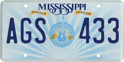 MS license plate AGS433