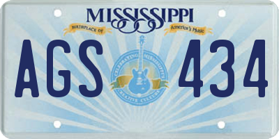 MS license plate AGS434