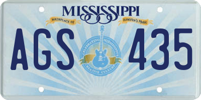 MS license plate AGS435