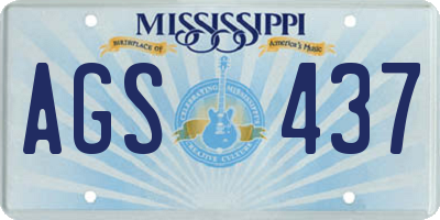 MS license plate AGS437
