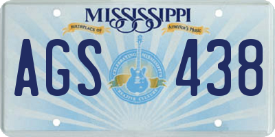 MS license plate AGS438