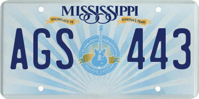MS license plate AGS443