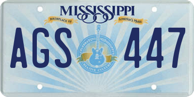 MS license plate AGS447