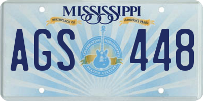 MS license plate AGS448