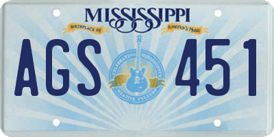MS license plate AGS451