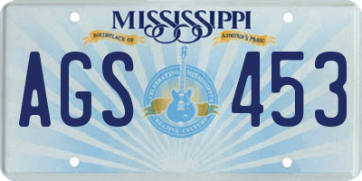 MS license plate AGS453