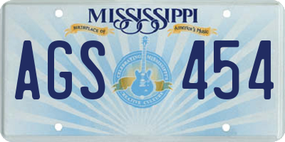MS license plate AGS454
