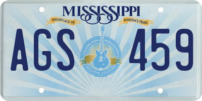 MS license plate AGS459