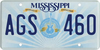 MS license plate AGS460