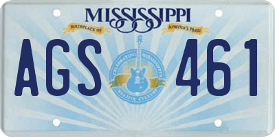 MS license plate AGS461