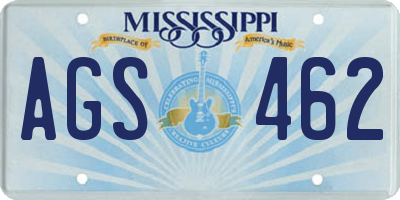 MS license plate AGS462