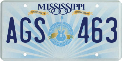 MS license plate AGS463