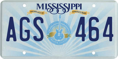 MS license plate AGS464