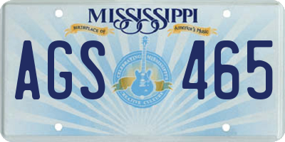 MS license plate AGS465