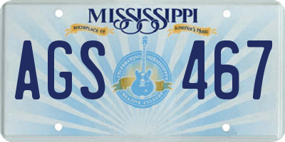 MS license plate AGS467