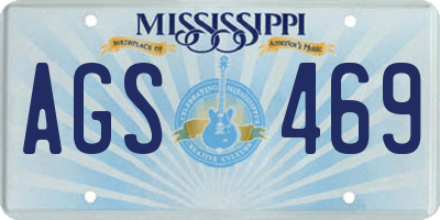 MS license plate AGS469