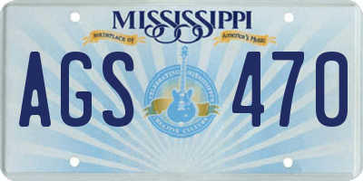 MS license plate AGS470