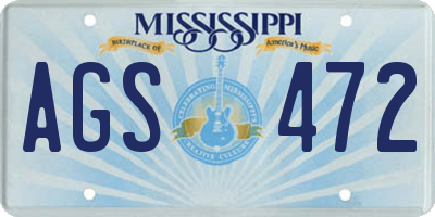 MS license plate AGS472