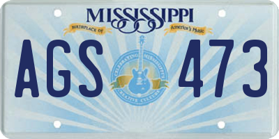 MS license plate AGS473