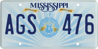 MS license plate AGS476