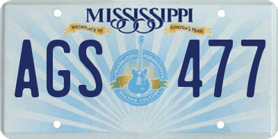 MS license plate AGS477