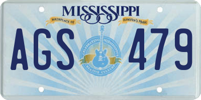 MS license plate AGS479