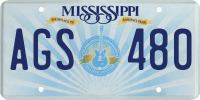 MS license plate AGS480