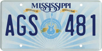MS license plate AGS481