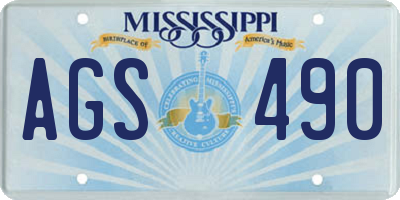 MS license plate AGS490