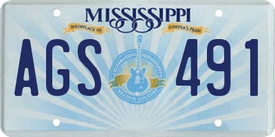 MS license plate AGS491