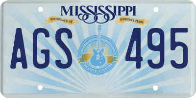 MS license plate AGS495
