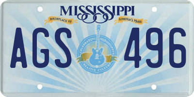 MS license plate AGS496