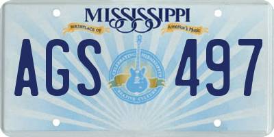 MS license plate AGS497
