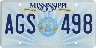 MS license plate AGS498