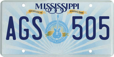 MS license plate AGS505