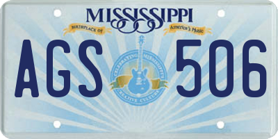 MS license plate AGS506